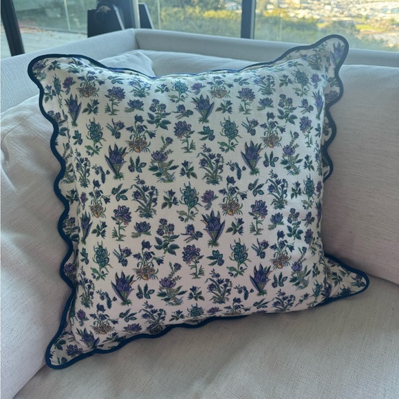 Anthropologie Eudora Embroidered Scalloped Pillow - Picture 2 of 4